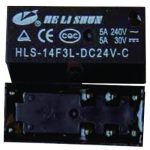 رله 24 ولت کتابی 8 پایه 5 آمپر HLS-14F3L-DC24V-C